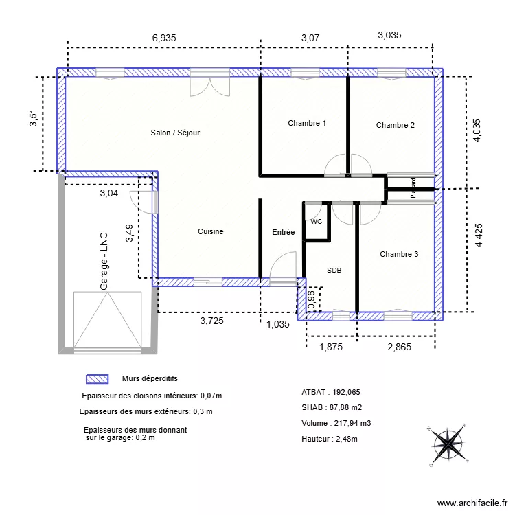 Surface d&eacute;perditive-1 MASSANA. Plan de 