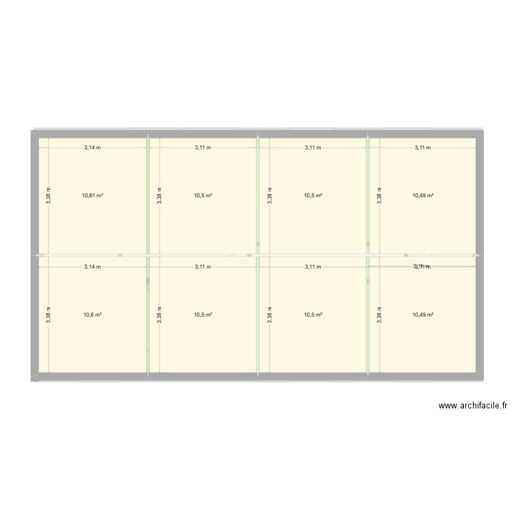 Marec Xavier etage. Plan de 17 pièces et 156 m2