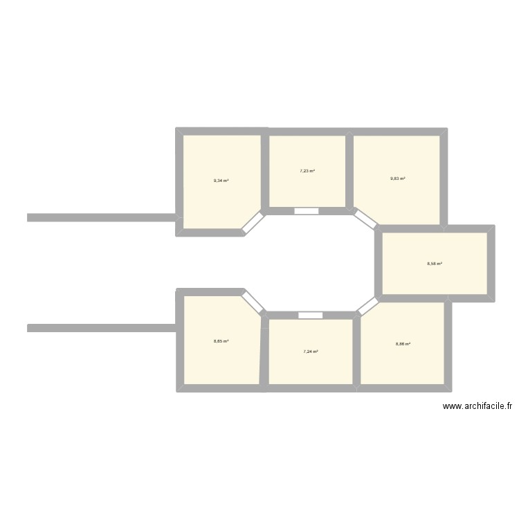 MiiL. Plan de 7 pièces et 60 m2