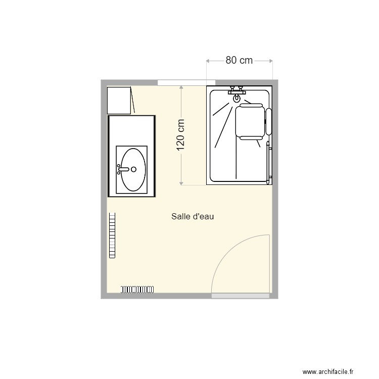 plan après travaux le duc bis. Plan de 1 pièce et 5 m2