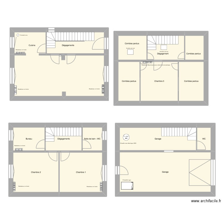 CLERCQ. Plan de 15 pièces et 188 m2