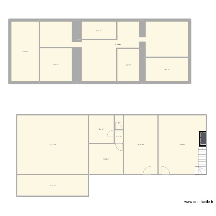 Maison Talcy. Plan de 14 pièces et 232 m2