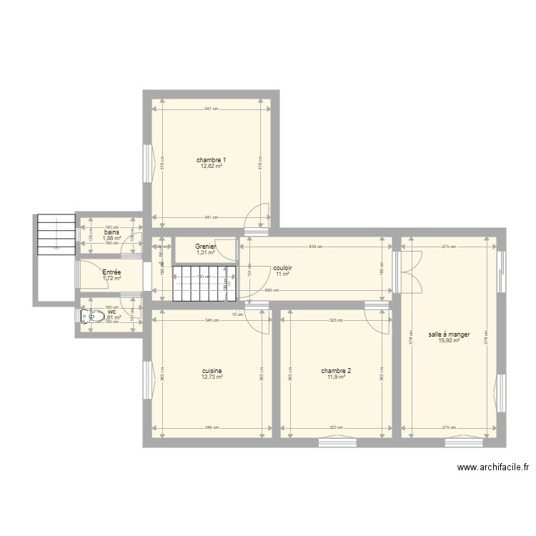 MANENTI  ouest etage. Plan de 0 pièce et 0 m2