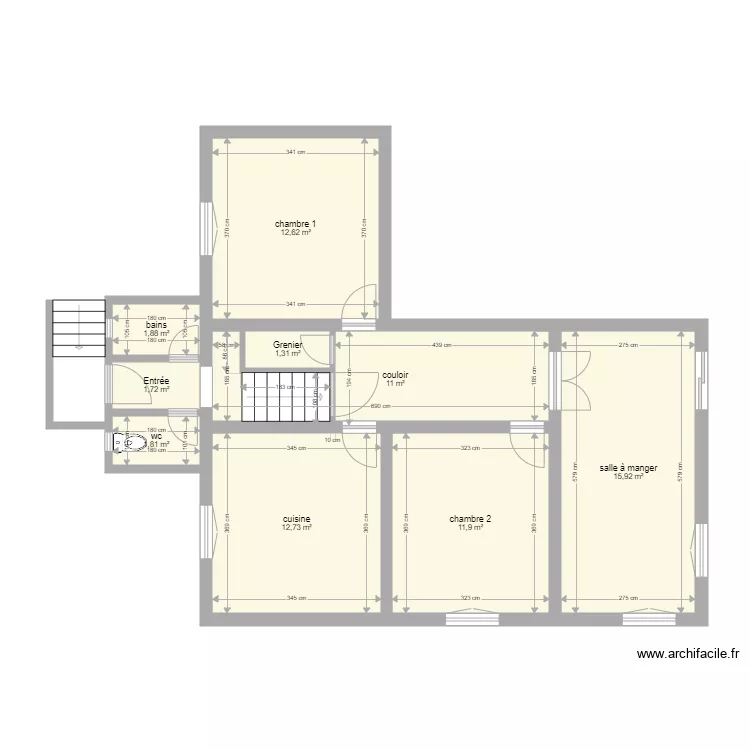 MANENTI  ouest etage. Plan de 