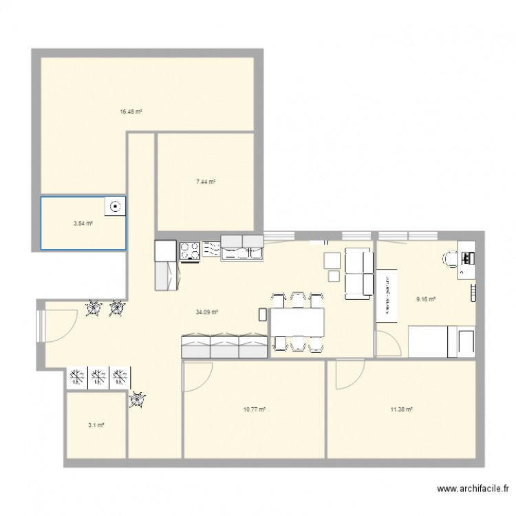 Plan Evry 1 après travaux V5. Plan de 0 pièce et 0 m2