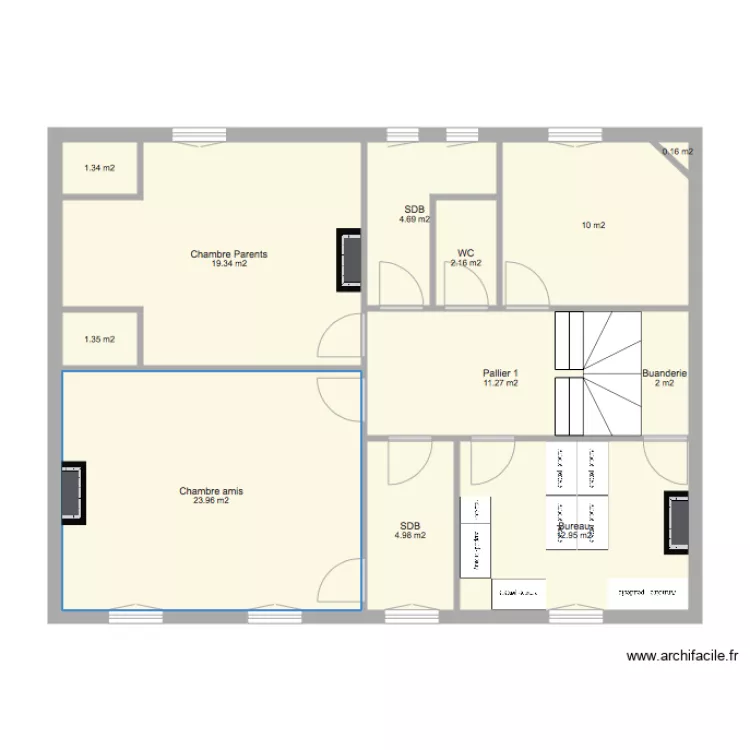 Dunois meubl&eacute;. Plan de 