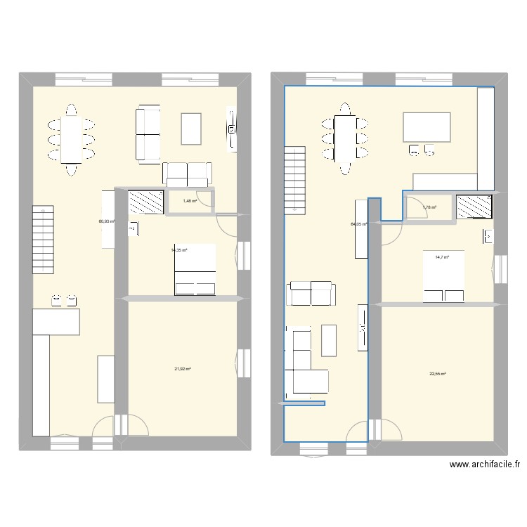 lannes rdc. Plan de 8 pièces et 202 m2