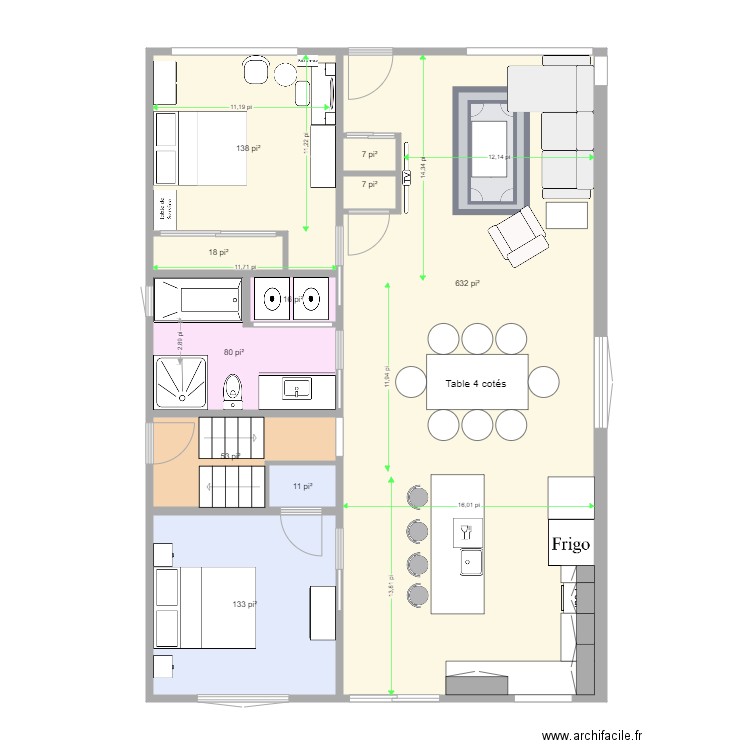 516 option I. Plan de 10 pièces et 102 m2