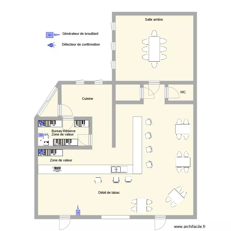 Tabac La Frite G&eacute;n&eacute;rateur de broullard. Plan de 