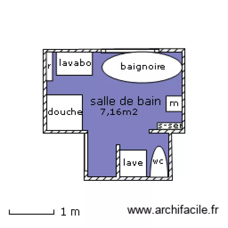 salle de bain Jocelyne. Plan de 