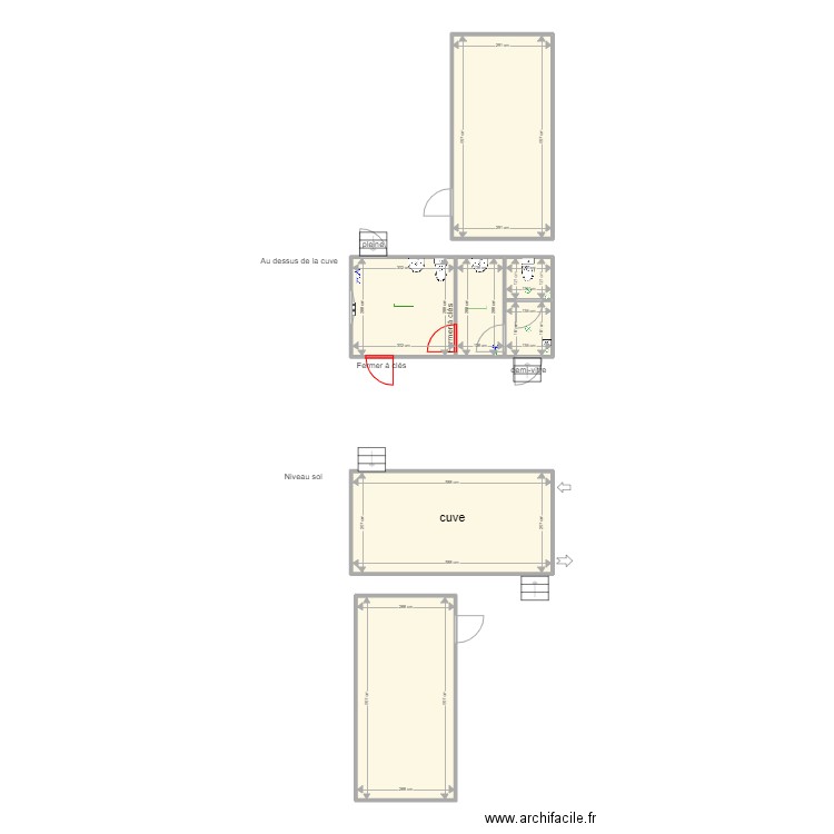 ACH WC . Plan de 7 pièces et 69 m2