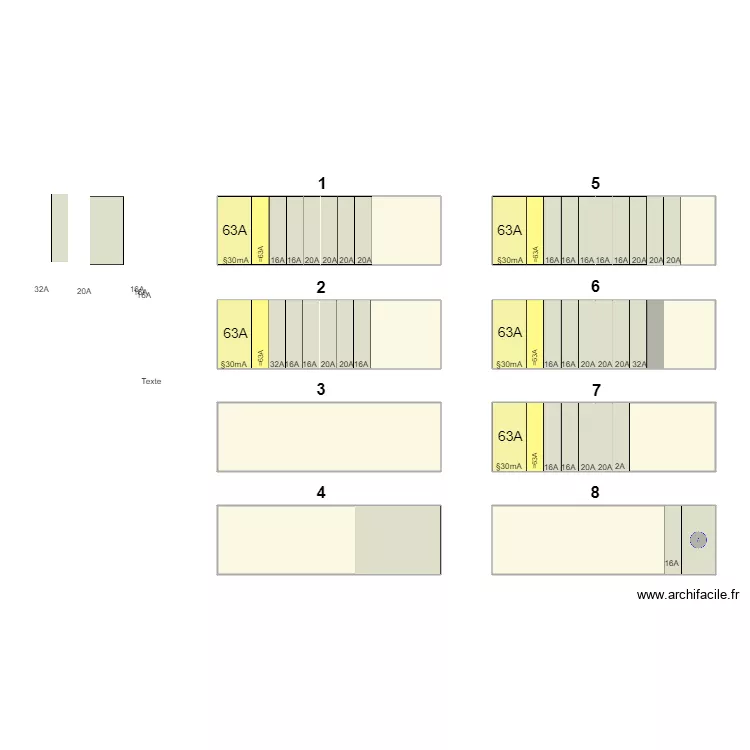Tableau &eacute;lectrique 03. Plan de 