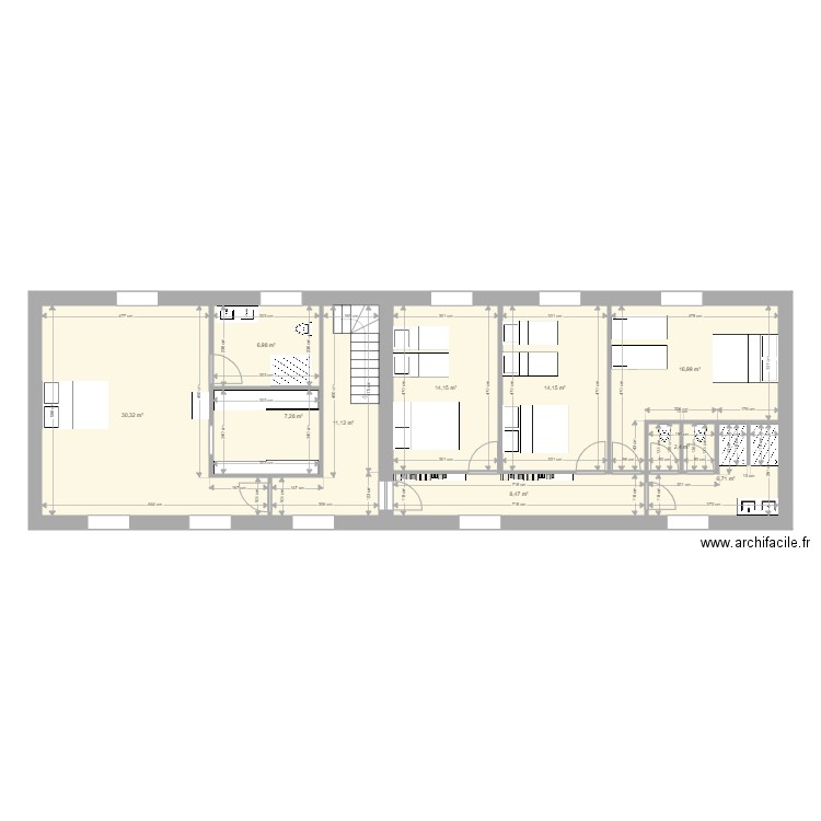 St Georges idée étage. Plan de 10 pièces et 119 m2