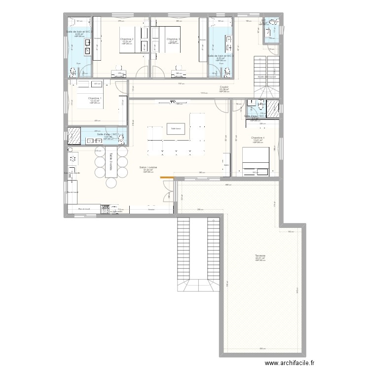 Bamako officiel. Plan de 12 pièces et 228 m2