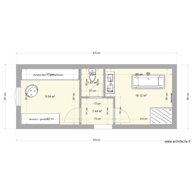 Langlois chambre parentale v2. Plan de 0 pièce et 0 m2