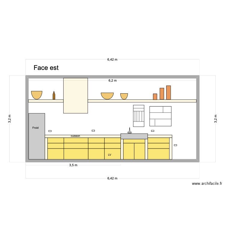 plan cuisine en 60cm essais. Plan de 1 pièce et 19 m2