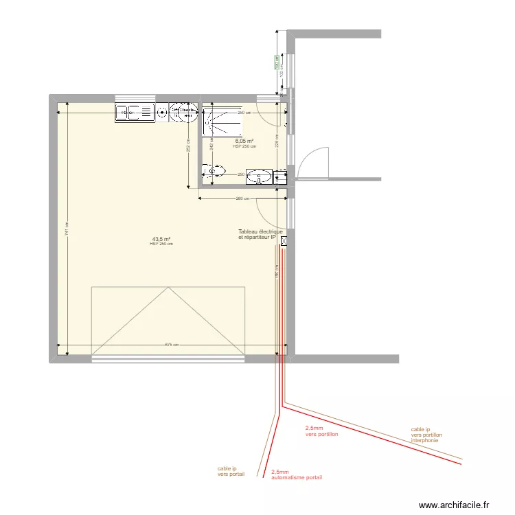 SDB ELECTRICITE EXT . Plan de 