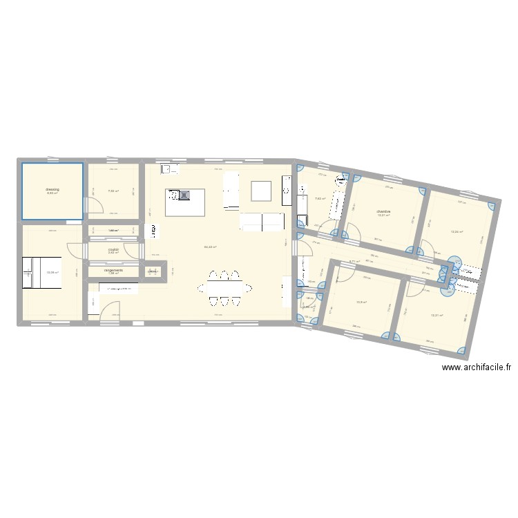 Maison de nos rêves. Plan de 15 pièces et 169 m2