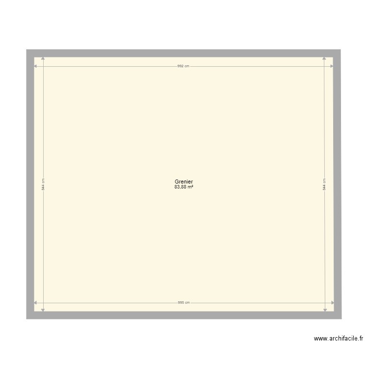 Troisième étage Chaudfontaine. Plan de 1 pièce et 84 m2