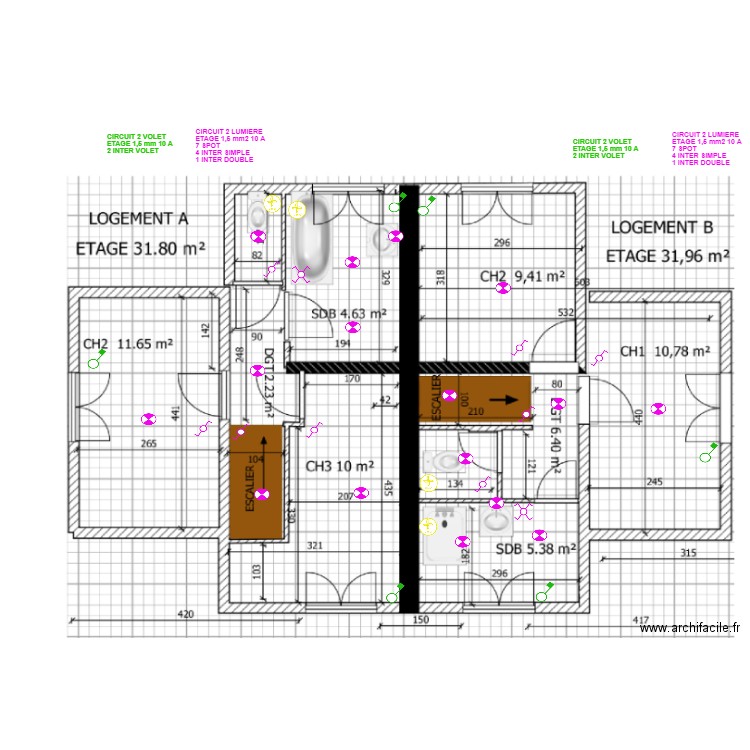PLANS ETAGE LUMIERE VOLET. Plan de 0 pièce et 0 m2