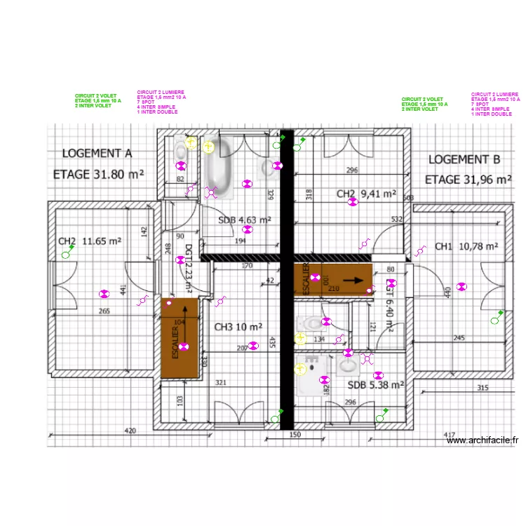 PLANS ETAGE LUMIERE VOLET. Plan de 