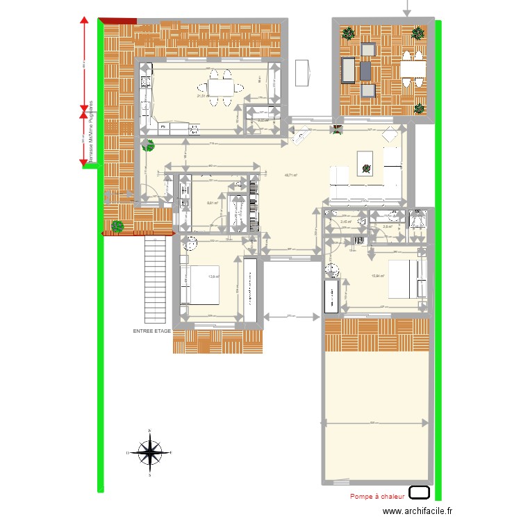 appart étage villa pascal 117m2. Plan de 0 pièce et 0 m2