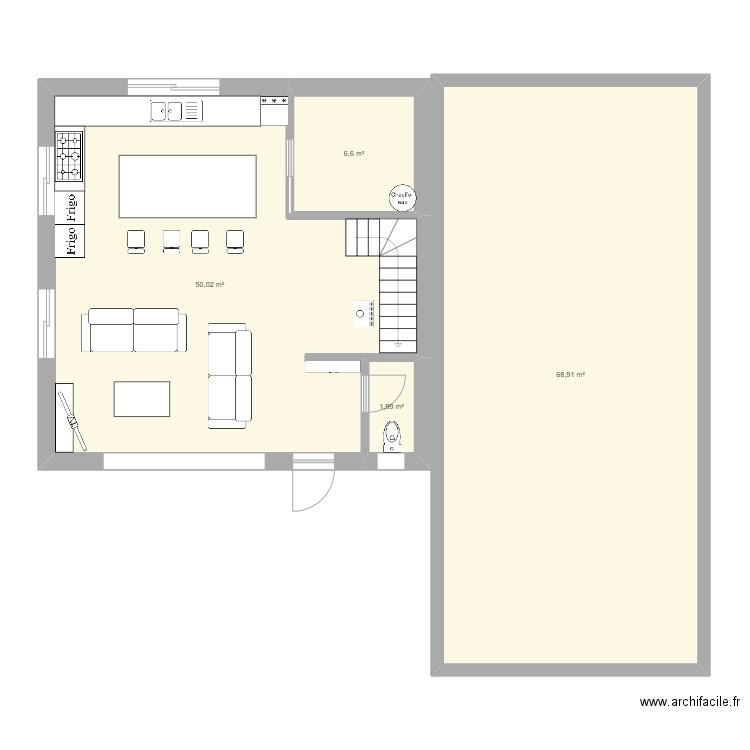Bas extension  2. Plan de 4 pièces et 128 m2