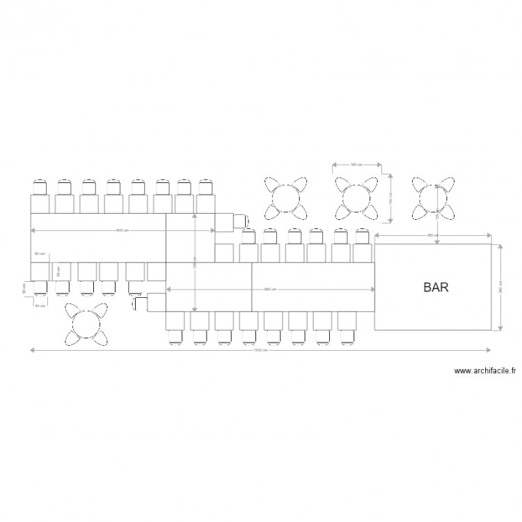 bar and double bench 2. Plan de 0 pièce et 0 m2