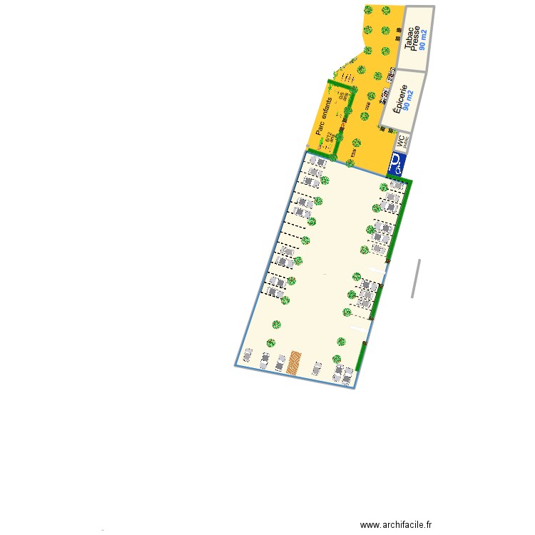 jardin 5 calcul parking. Plan de 4 pièces et 1438 m2