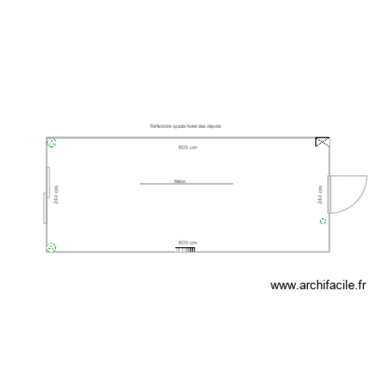 R&eacute;fectoire spada hotel des d&eacute;pots. Plan de 