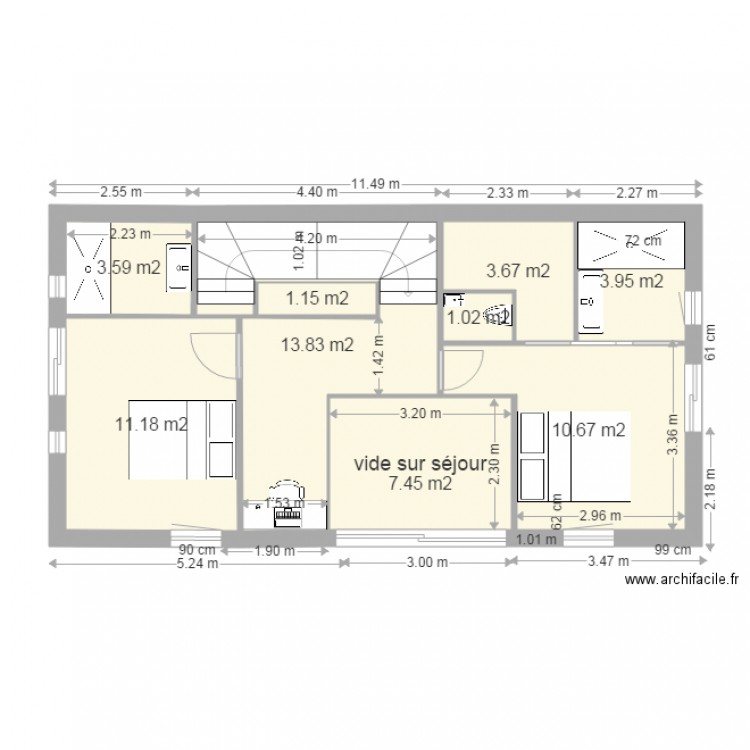 SAINT BREVIN ETAGE Version 2. Plan de 0 pièce et 0 m2