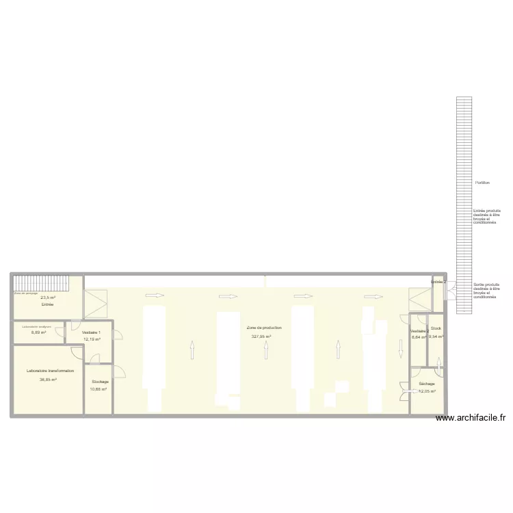 Camaret 1 pour certification BIO. Plan de 