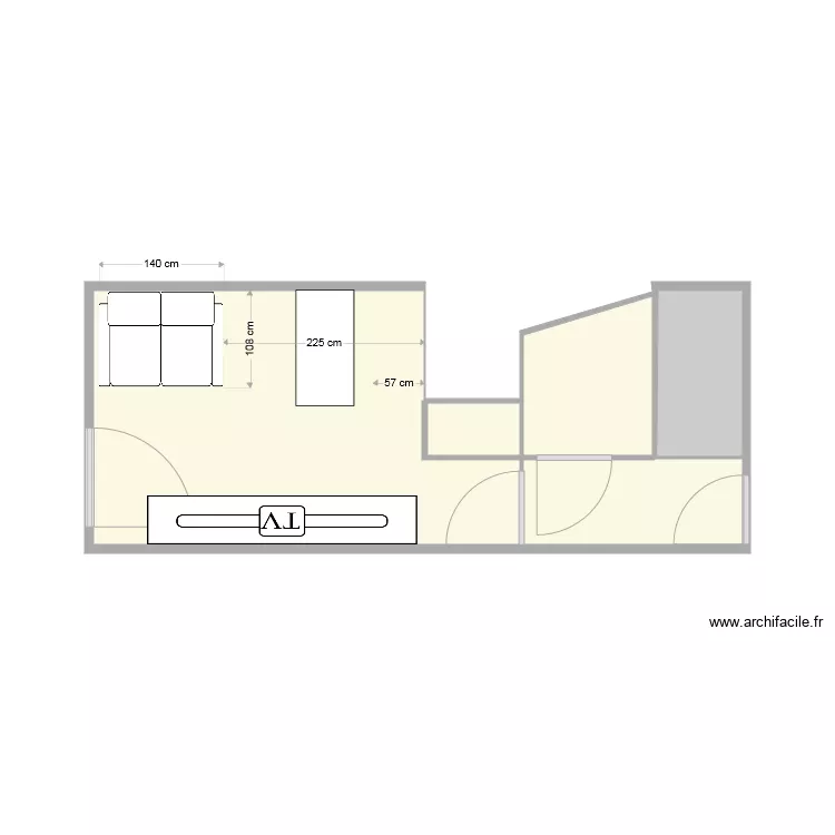 Appart Tom avec meubles. Plan de 