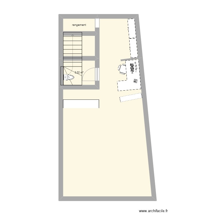 rastegue. Plan de 4 pièces et 51 m2