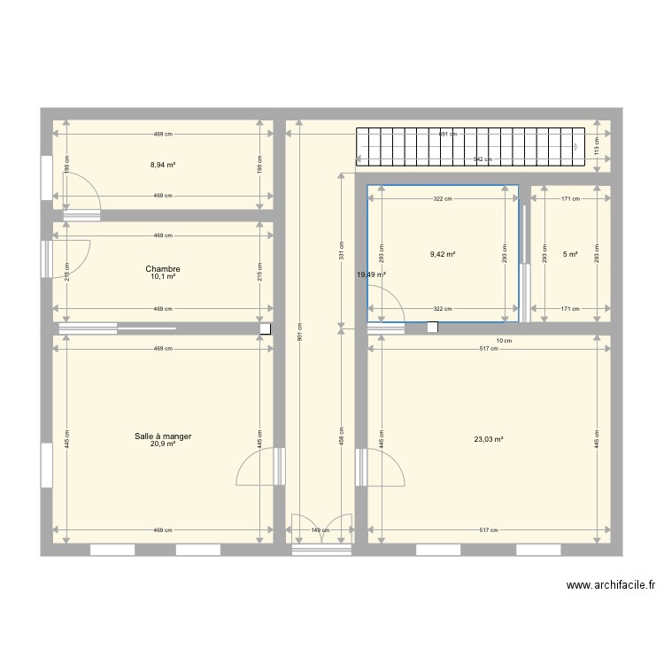 Surface rdc extension salon. Plan de 0 pièce et 0 m2