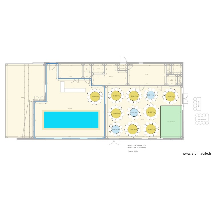 QUATRE PLUMES PLAN DE TABLE 115p ronde j. Plan de 0 pièce et 0 m2