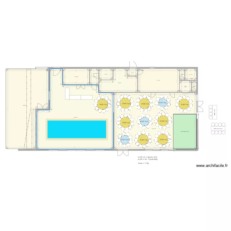 QUATRE PLUMES PLAN DE TABLE 115p ronde j. Plan de 