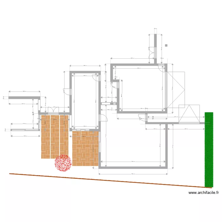 Plan extensions Square des M&eacute;lilots. Plan de 
