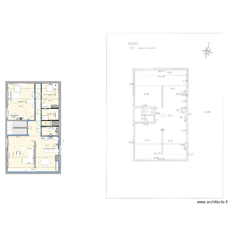 PLAN D'ARCHITECTURE / PLOMBERIE / SAINT PIERRE. Plan de 7 pièces et 129 m2