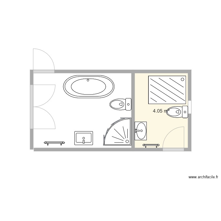 Salle de bain Aigues vives état actuel . Plan de 0 pièce et 0 m2