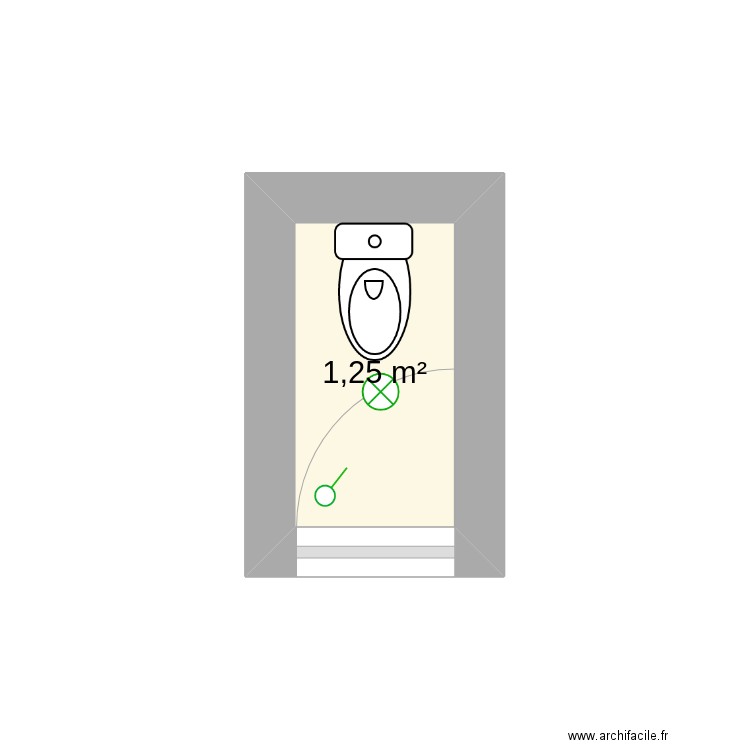 Toilettes Plan 1 pièce 1 m2 dessiné par ThierryDeKahani
