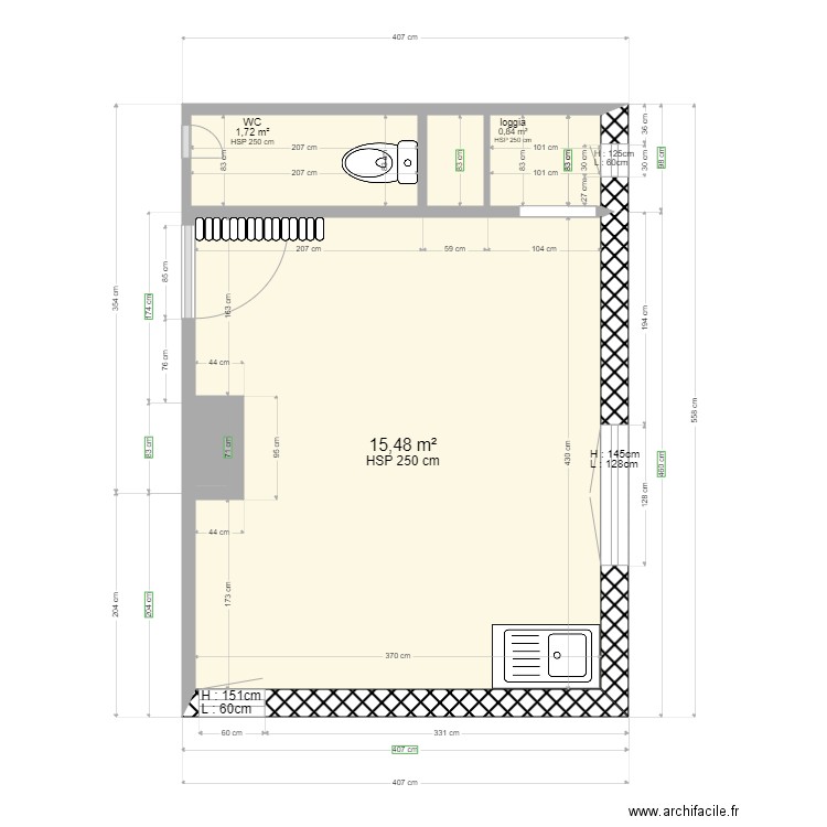 Salle de bain familiale. Plan de 0 pièce et 0 m2