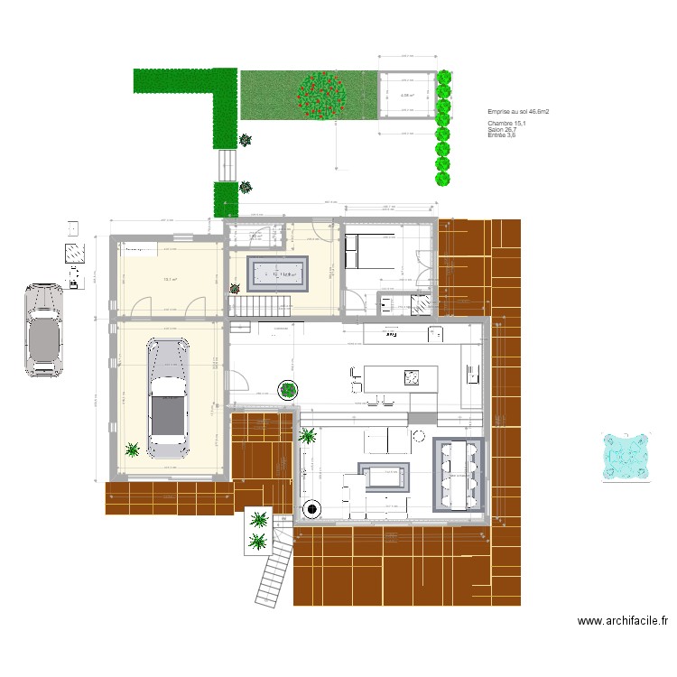 idee garage enfilade 2. Plan de 5 pièces et 60 m2