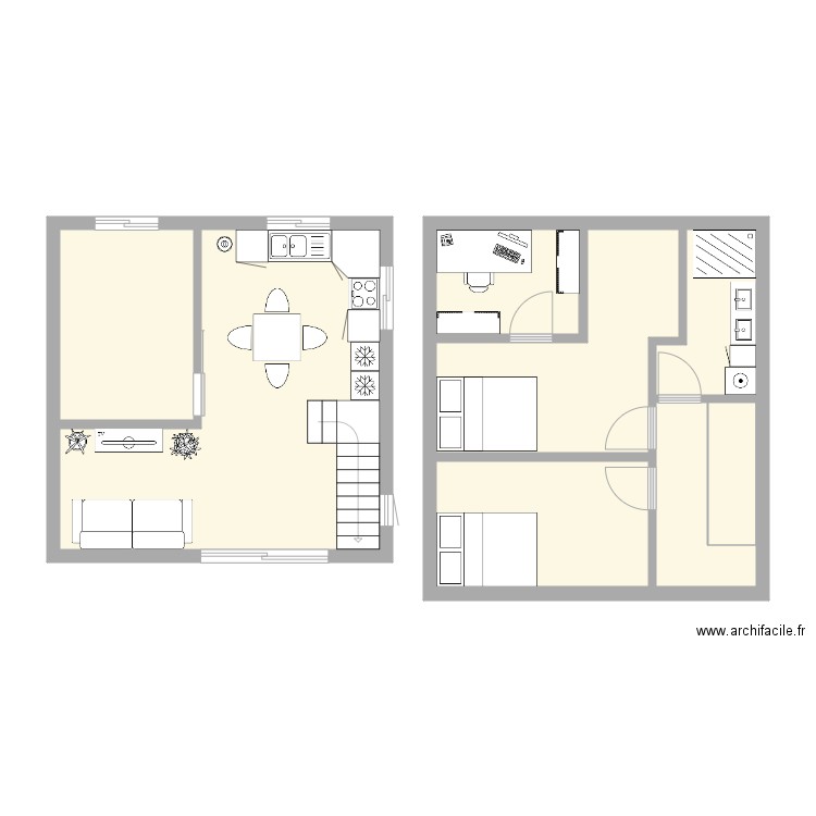 PLAN MAISON 6x6 bis. Plan de 0 pièce et 0 m2