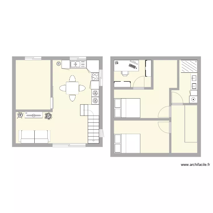 PLAN MAISON 6x6 bis. Plan de 