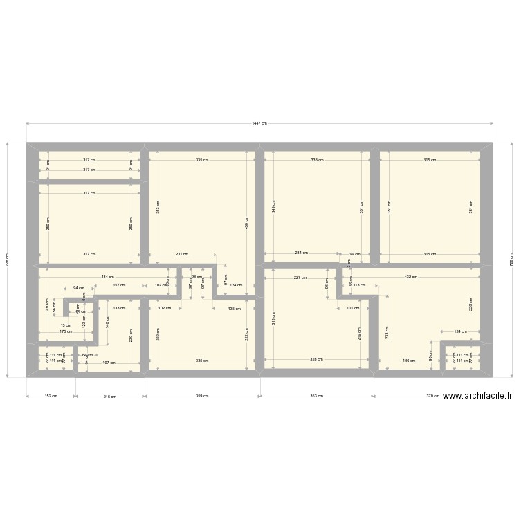 etage global new. Plan de 12 pièces et 86 m2