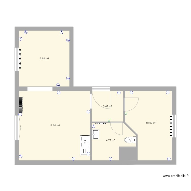 St Jean T2 1. Plan de 0 pièce et 0 m2