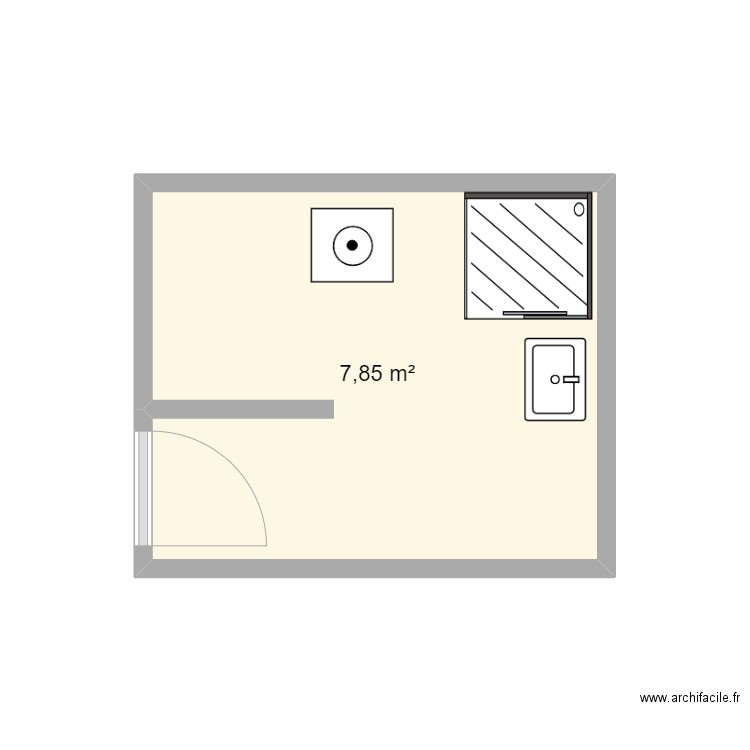 buanderie. Plan de 1 pièce et 8 m2