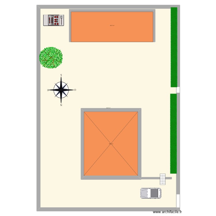 plan de masse. Plan de 3 pièces et 722 m2