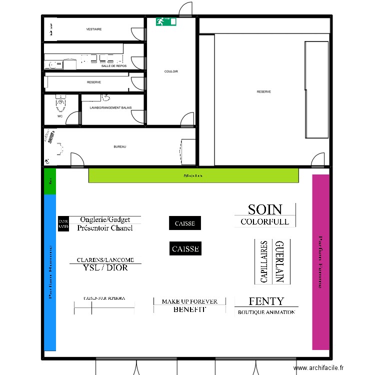 SEPHORA. Plan de 9 pièces et 359 m2